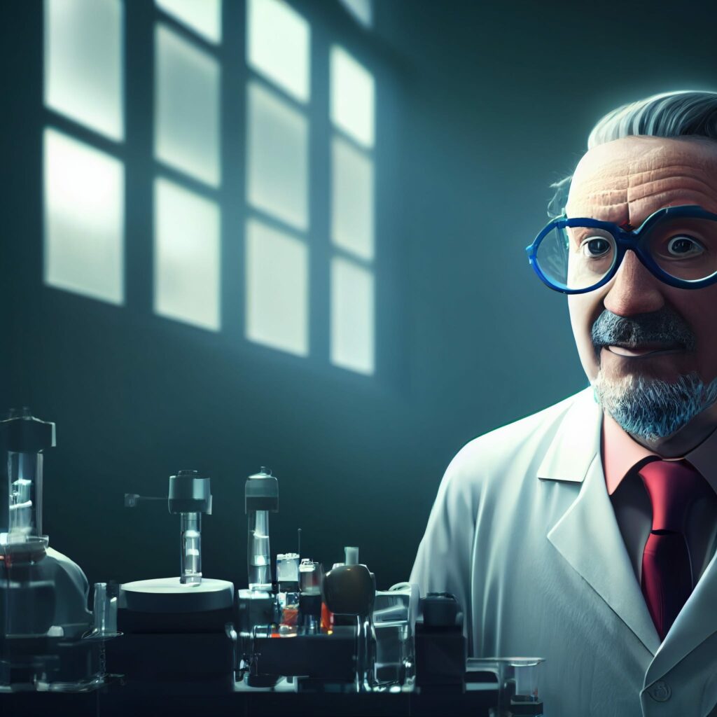 Professor in the lab